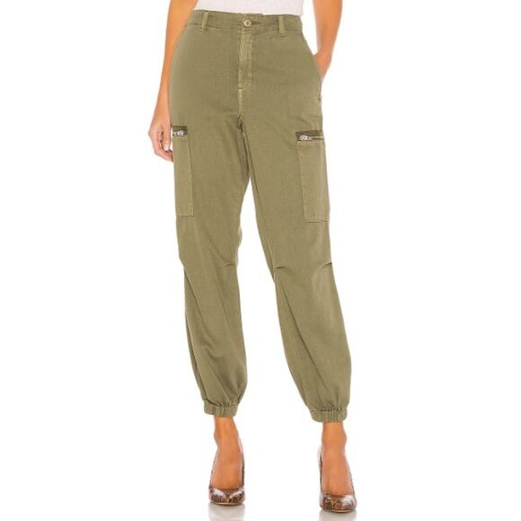 Blank NYC Cargo Pants 29 Twill Zip Pocket Jogger Lost In Translation Olive Green - Picture 1 of 11